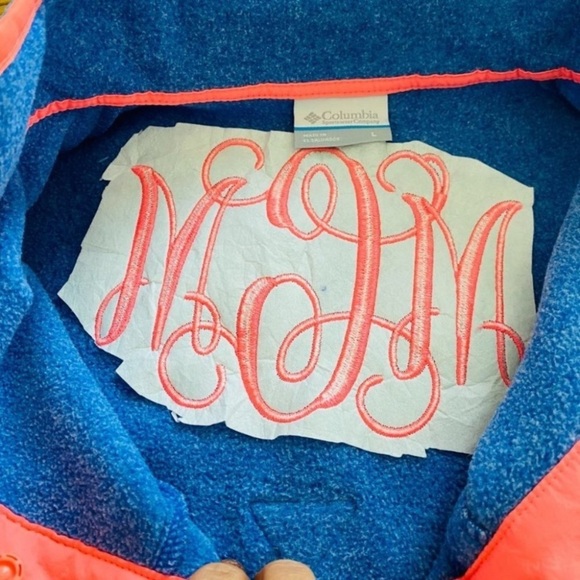 Columbia MCM Monogram Embroidered Fleece Sweater Jacket L - Picture 11 of 13